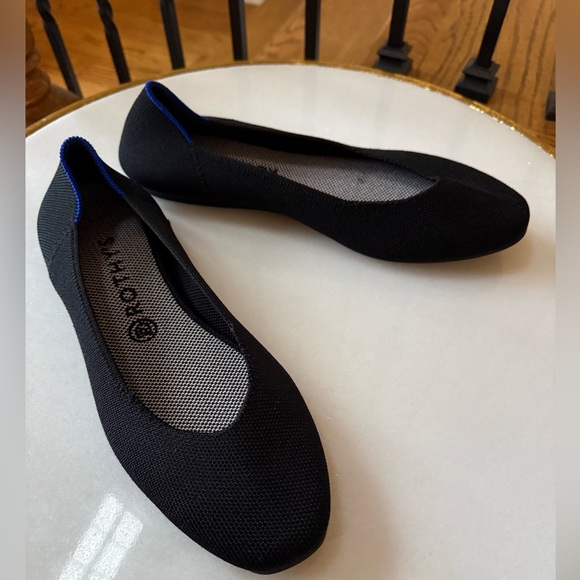 Rothy’s Black Round Toe Flats Sz 10 - Picture 3 of 9